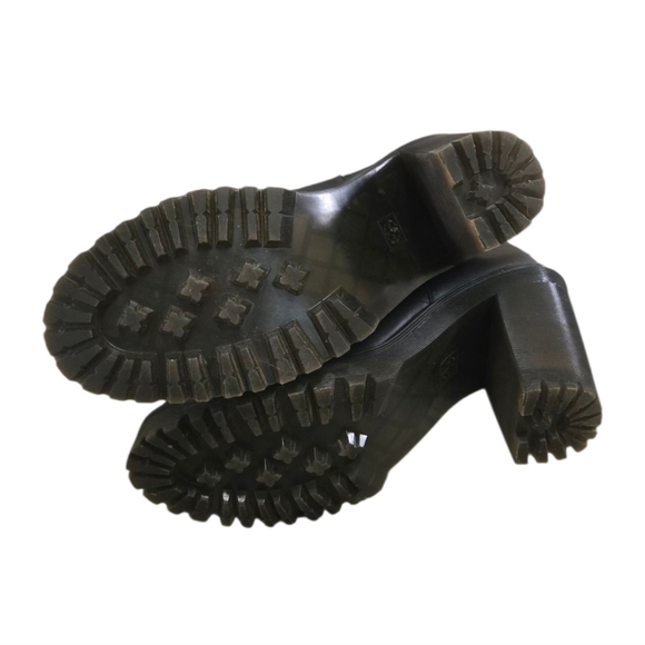 Dr. Martens Hurston Black Leather Heeled Platform Lug Sole Chelsea Boots 9-10 - Picture 9 of 14